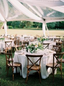 Outdoor tented wedding in Ontario photographed by Niagara wedding photographer Kayla Yestal, as featured on Style Me Pretty. www.kaylayestal.com