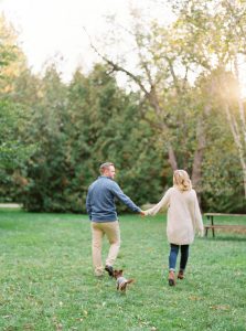 Chihuahua dog at engagement session | Fall engagement session | Elora Mill wedding photographer | Engagement session at Victoria Park in Elora photographed by wedding photographer Kayla Yestal www.kaylayestal.com
