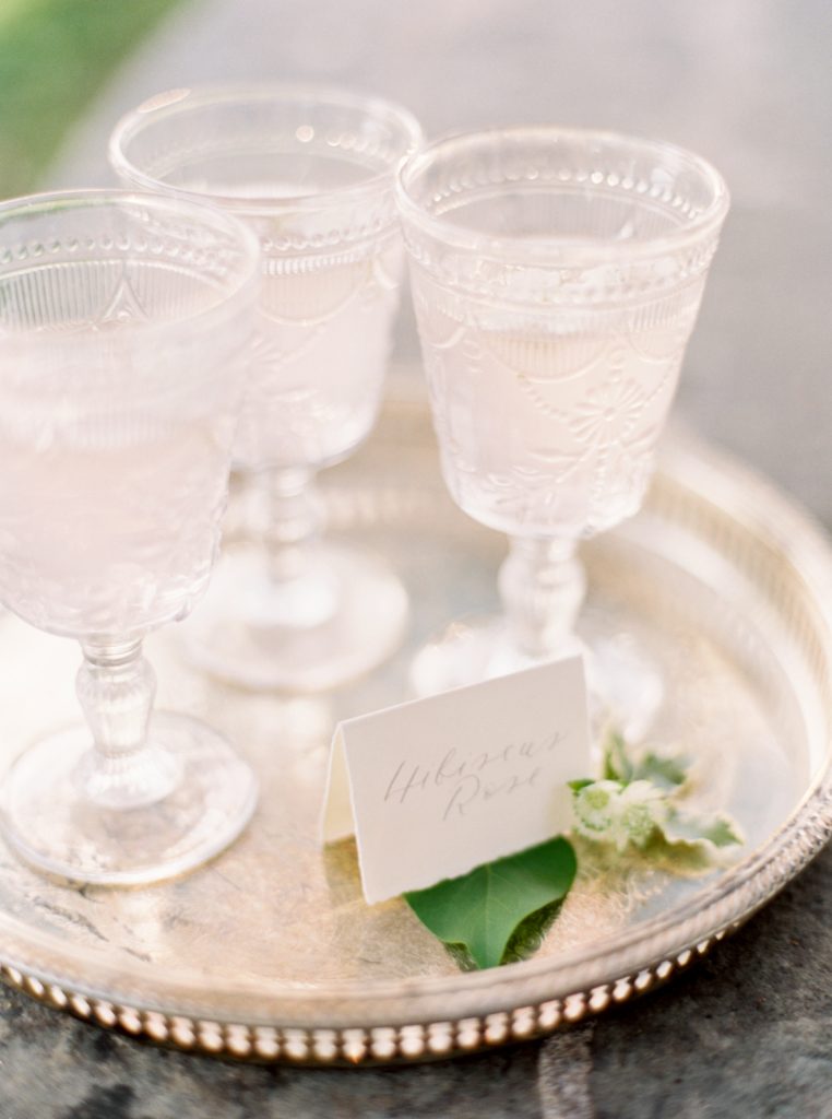 Wedding Signature Drink | Wedding Signature Cocktail | Hibiscus Rose | Rose Cocktails | Fine Art Wedding Photography | Elora Wedding Photographer Kayla Yestal www.kaylayestal.com