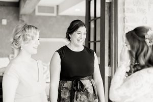 Elora Mill Wedding photographed by Elora wedding photographer Kayla Yestal | Ontario Fine Art Wedding Photographer | Bridesmaid Reveal Photos | Bridesmaid First Look Photos | Elora Mill Solarium Suite