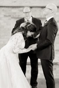 Elora Mill Wedding photographed by Elora wedding photographer Kayla Yestal | Ontario Fine Art Wedding Photographer | Bride and Groom Ceremony Photos | Elora Mill Chapel