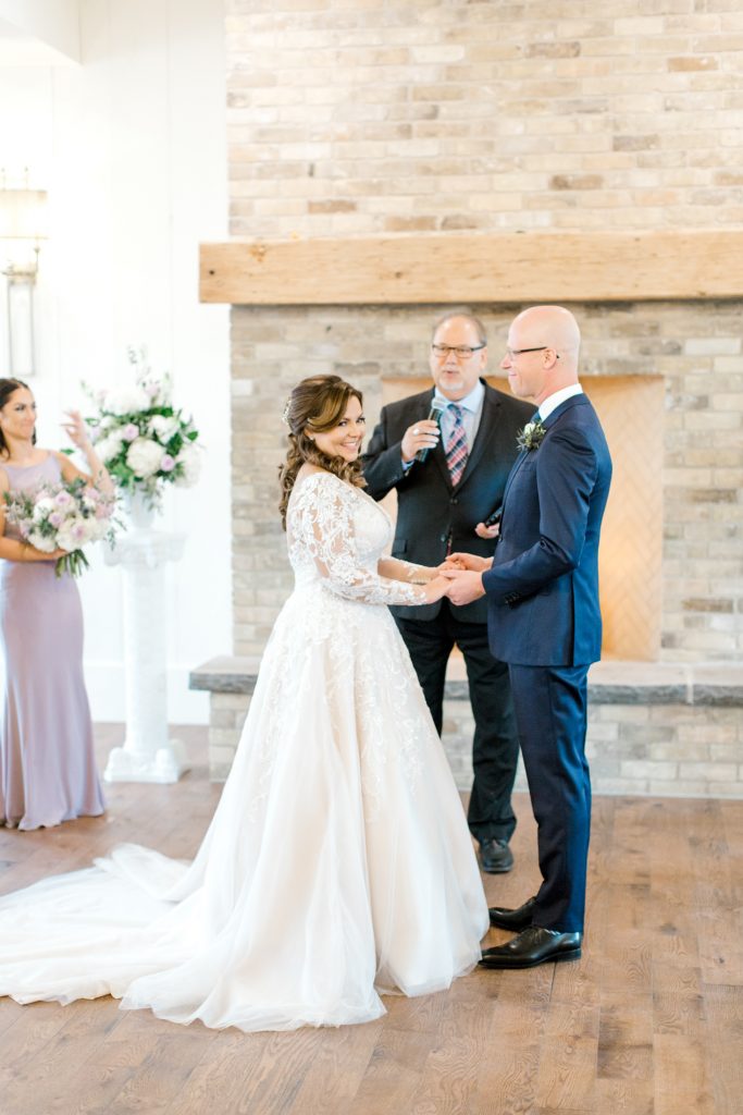 Elora Mill Wedding photographed by Elora wedding photographer Kayla Yestal | Ontario Fine Art Wedding Photographer | Bride and Groom Ceremony Photos | Elora Mill Chapel