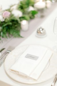 Elora Mill Wedding photographed by Elora wedding photographer Kayla Yestal | Ontario Fine Art Wedding Photographer | Silver Reception Chairs | Soft Purple Wedding Inspiration | Light Purple Floral Design