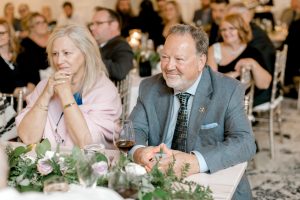 Elora Mill Wedding photographed by Elora wedding photographer Kayla Yestal | Ontario Fine Art Wedding Photographer | Wedding Reception Speech Photos | Elora Mill Irvine Room