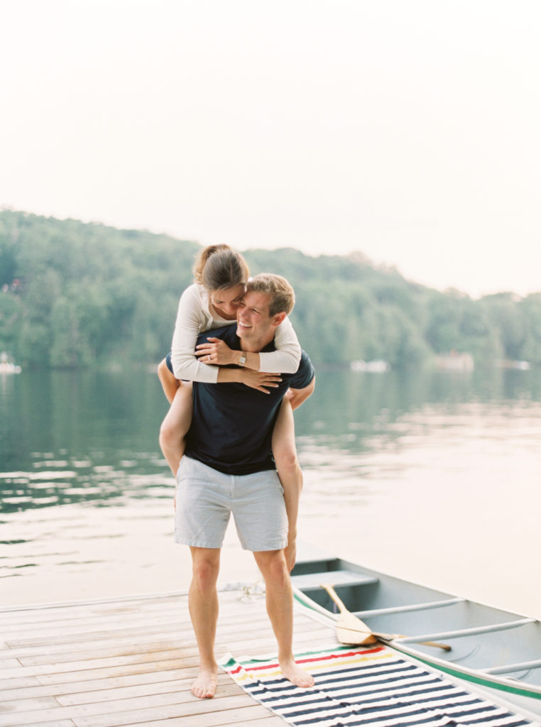 Lake of Bays Engagement Session | Muskoka Wedding Photographer | Shimmering Waters Vacation Rental Airbnb | Dock Engagement Session | Fine Art Wedding Photographer in Muskoka, Ontario | Kayla Yestal Photography